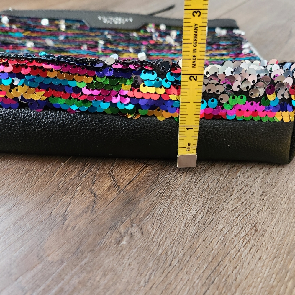 Victoria's Secret Rainbow Sequin Cosmetic Bag Coin Purse - Picture 2 of 6